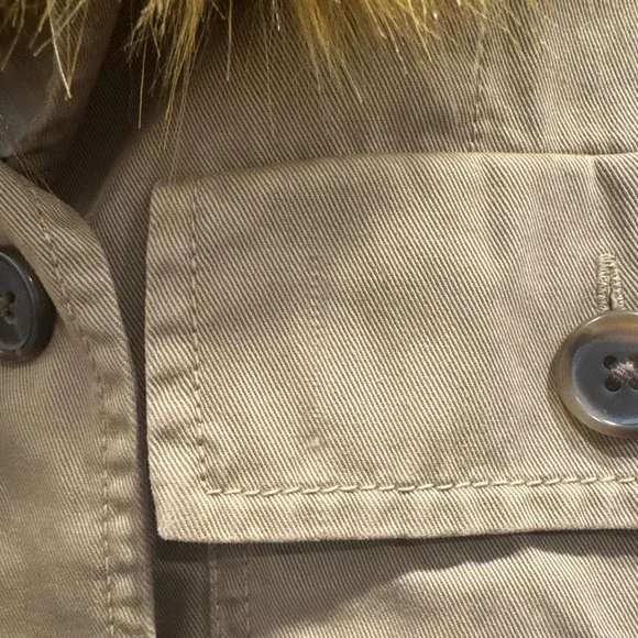 J Crew Peplum Chino Jacket Faux Fur Collar Ridge Khaki Style# H1641 Belted Funky - Picture 10 of 10